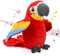 GEWDW Sprechender Papagei Spielzeug,Nachsprechendes Plüschvogel Papagei,Papagei Vogel Plüschtier mit Wiedergabefunktion,Talking Parrot Plüsch Spielzeug für Kinder Geburtstags (red)