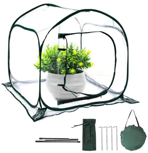 Invernaderos, invernadero interior,32x32x32 pulgadas de invernadero con puerta con cremallera, resistente al viento & waterproy portátil balcón invernadero para cultivo plantas en macetas, flores