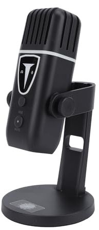 Microfono da Gioco Mini USB, Microfono da Gioco PC, Microfono Condensatore per Computer con Pulsante Mute, Manopola Guadagno, Microfono Streaming Microfono Desktop RGB pe Podcast