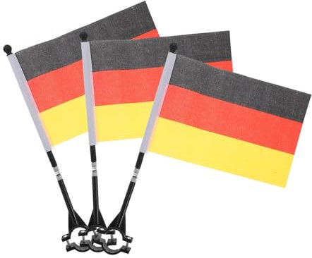 KICHOUSE 3stücke Teiliges Deutschland Fahrradflaggen Handbiker Fahne Mit Flaggenmast Für Und Dekoration Einfache Montage Für Radfahrer Fahrradaccessoires Für Fans