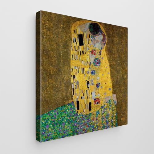 Giallobus - Gemälde - Gustav Klimt - Art Klimt - Standardleinwand - 100x100-03 - Der Kuss - Bereit zum Aufhängen - Moderne Gemälde