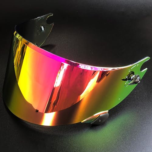 Visiera per Casco per Shark Race-R Speed-R, Visiera Colorata Accessori per Casco da Moto Ricambio, Casco Parabrezza Moto Visiera Lente per Caschi da Moto,E Electroplated Gold Purple