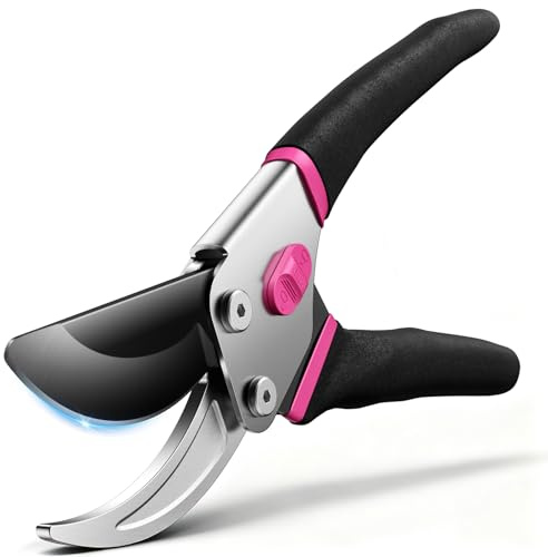 VOTREK® Bypass-Gartenschere 21,5 cm, Profi-Rosenschere mit SK5-Klinge | Ergonomischer Griff, Versiegelte Feder, Baumschere und Pflanzenschere für müheloses Schneiden von Rosen, Ästen und Sträucher