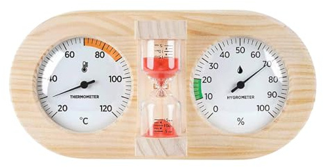 Baoblaze Thermomètre, hygromètre et sablier 3 en 1 pour Sauna et Salle de Sport, Rouge