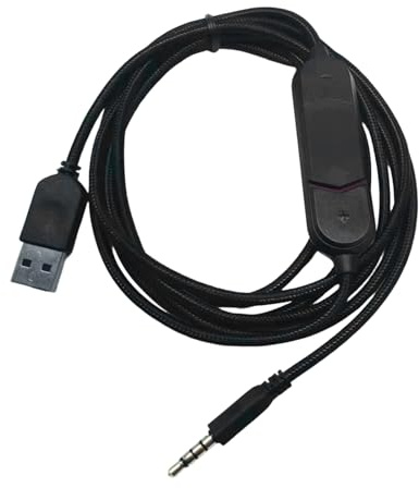 Rulbelok Vergoldetes 3,5 mm AUX-Kabel, integrierte USB-Soundkarte für klaren digitalen Sound auf PC-Spielkonsolen, USB-Soundkarte, Kopfhörerkabel