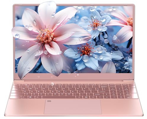 ZSRAINB 15.6 inch FHD IPS Screen, Business/Student Laptop, High Speed Celeron N5095, 16G DDR4 RAM 512GB SSD Computer/Backlit KB Rose Gold Laptop (GB, 512)