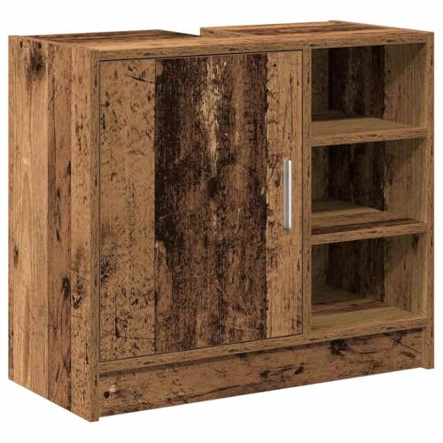 ULUYYUC Meuble bas de salle de bain aspect bois vieilli 63 x 29 x 55 cm