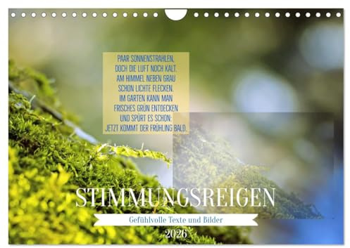 Stimmungsreigen Gefühlvolle Texte und Bilder (Wandkalender 2026 DIN A4 quer), CALVENDO Monatskalender: Vielfältige Stimmungen begleiten uns durchs ... Bild-Text- Kombinationen. (CALVENDO Natur)