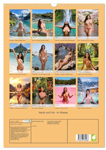 Nackt und Frei - Im Wasser (Wandkalender 2027 DIN A3 hoch), CALVENDO Monatskalender: Wo die Natur atmet und der Körper frei ist (CALVENDO Erotik)