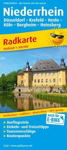 Publicpress Radkarte Niederrhein, Düsseldorf, Krefeld, Venlo, Köln, Bergheim, Heinsberg 1:100.000: Radkarte mit Ausflugszielen, Einkehr- & ... GPS-genau. 1:100000 (Radkarte: RK)