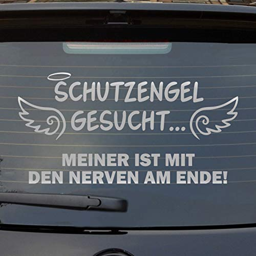 Hellweg Druckerei Schutzengel gesucht meiner ist am Ende Engel Nerven Auto Aufkleber Sticker Heckscheibenaufkleber
