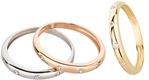 Ardeo Aurum Damenring aus 333 Gold Gelbgold mit Zirkonia im Brillant-Schliff Antragsring Verlobungsring