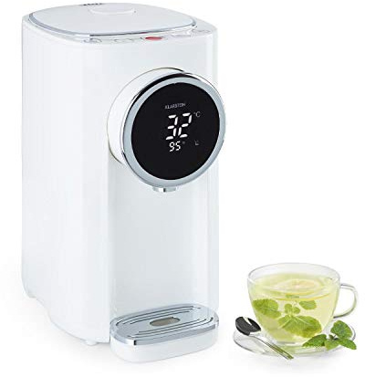 Klarstein Hot Spring Plus Hot Water Dispenser, Water Tank: 5 Litres, Large LCD Display, Temperatures: 45-95 °C, Stainless Steel Tank, Dry-Running & Overheating Protection, Child Lock, white