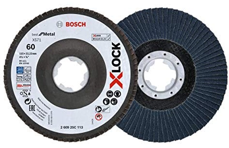 Bosch Professional 260925C113 2 x Disco Lamellare X-LOCK, dimensioni Grana K40, Angolato, Accessorio per Smerigliatrice Angolare, Ø 115 mm