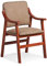 Abuelo A Gusto- Silla Comedor, Brazos de Madera en Cerezo. Tela Antimanchas (Medidas: 86 * 54 * 54 cm). Especial Personas Mayores, Espalda Recta. Comedor o salita.… Tostado