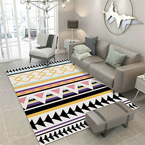 Teppichboden Auslegware Teppich Pink Geometric Stripe Design Langlebiger Schlafzimmerteppich Soft Teppich Eingangsbereich Teppich Landhaus Pink 60 x 90 cm