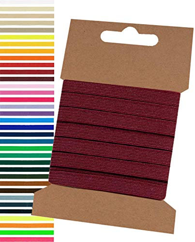 maDDma 5m Gummiband 6,6mm Gummilitze Wäschegummi elastisches Band Wäscheband Farbwahl, Farbe:dunkelrot