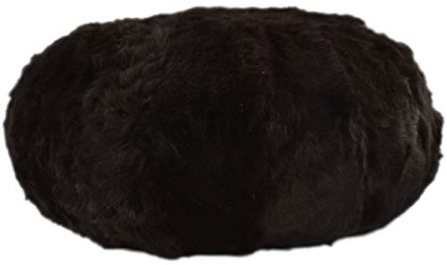Lammfell Bodenkissen schwarz rund Ø 56 cm x 30 cm Lammfell Sitzkissen aus echtem Island Lammfell von KUHFELLE online