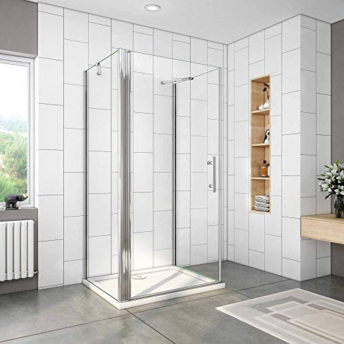 76x70x70x195cm DUCHA CABINA DE DUCHA A, EN FORMA U, LATERALES FIJOS,FRONTAL DE UNA HOJA ABATIBLE, 6MM EASYCLEAN CRISTAL, TRATAMIENTO ANTICAL