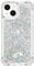 Lvnarery For iPhone 13 Case,Clear Liquid Glitter Case Air-Cushion Drop Resistant Bling Shiny Sparkle Flowing Shockproof Soft TPU Bumper Shell Slim Cover,silver hearts
