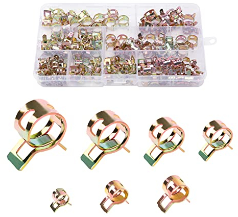 118Pcs Spring Hose Clamps, 6-12mm Metal Fuel Line Clips, Water Pipe & Air Tube Clamps