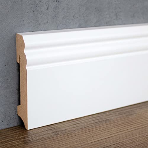 PROVISTON | plinthe moulurée | 18 x 90 x 2400 mm | plinthe MDF mélaminé | plinthe moulurée blanc | 24 m