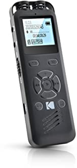KODAK VRC250 – Hochleistungs-Diktiergerät, Mini-Diktiergerät mit Sprachsteuerung, Lithium-Batterie, MP3-Player und Hörgerät