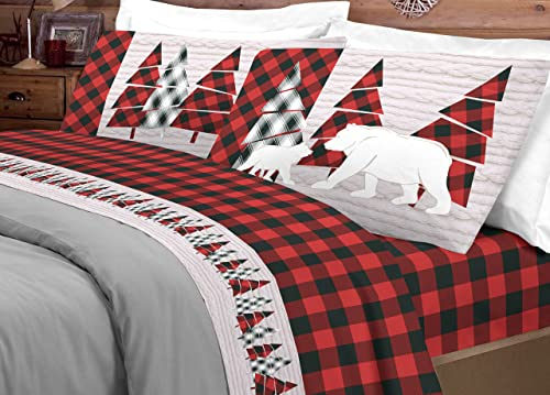 BiancheriaWeb Bettwäsche Pensieri Delicate 100% Baumwolle Dis. Kanada Einzelbett Rot