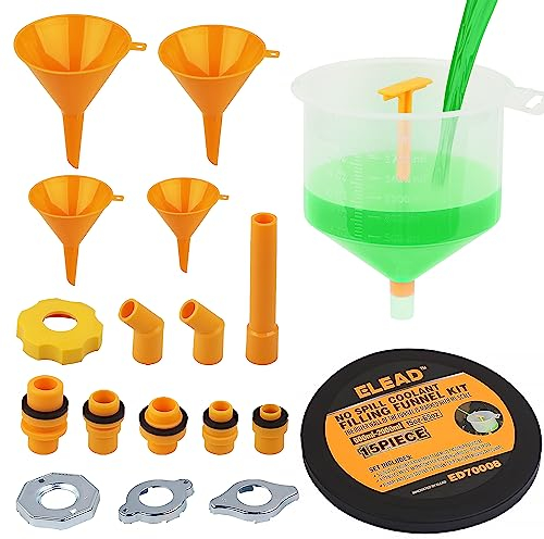 19Pcs No Spill Coolant Filling Funnel Kit