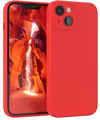 EAZY CASE - Silikonhülle für iPhone 14 Hülle Silikon Case Rot weich stoßfeste Handyhülle Schutzhülle mit Kameraschutz Dünn Premium Schutz Cover TPU Phone Bumper in Mattrot