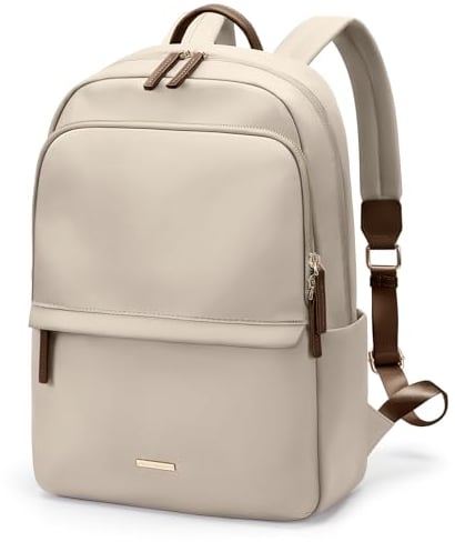 GOLF SUPAGS Mochila para ordenador portátil para mujer, bolsa delgada para ordenador, viaje, universidad, bolso, mochila escolar, se adapta a portátiles de 15,6 pulgadas (albaricoque)