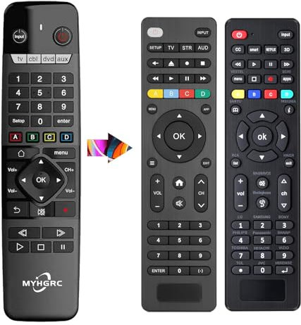 MYHGRC 4-in-1 Universal Remote Control for Roku/Vizio/Sonic/Zenith/Samsung/LG/Sony/Technics/Xbox/Streaming Media Player/DVD Combo/CBL/VCR, Most Streamers and Other A/V Devices.