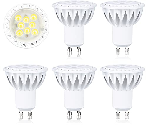 BAOMING gu10 led lampe, Tageslichtweiß, 5W Ersetzt 50W Halogen Leuchtmittel Dimmbar, Abstrahlwinkel 38° Spot Reflektorlampen, 6er-Pack