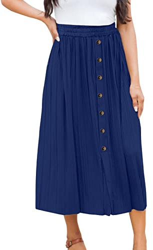 A Linien Rock Damen Midi Freizeitkleid Elastischer Taillen Glanz Akkordeon Falten Midirock Für Damen Grüne Hölle Lange Rock Mit Schlitz Sommerkleid Damen Leinenoptik Kleider