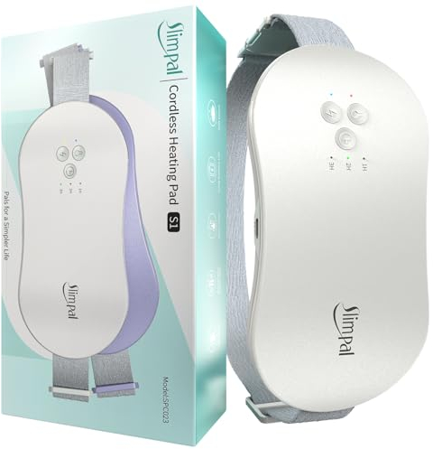 Slimpal Wärmegürtel Periode, Kabellos Perioden Wärmegürtel Elektrisches Heizkissen USB Tragbares Heizkissen mit Menstruations Wärmegürtel für die Zeit, Geschenke für Frauen und Mädchen, Weiß