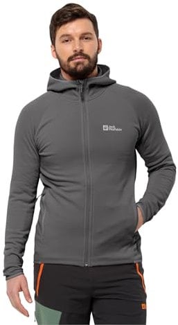 Jack Wolfskin Herren Baiselberg Hooded Fz M Fleece-Jacke, Slate, 3XL EU