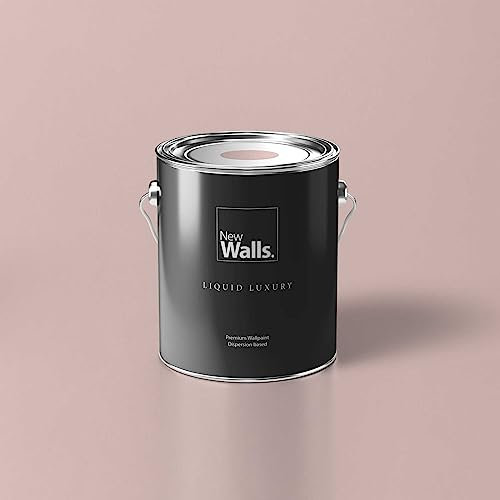 New Walls Pintura de emulsión líquida de lujo para interiores, color rosa envejecido, 5 litros