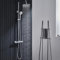 Ulytid Columna Ducha Termostática 38℃, Conjunto Ducha con Grifo Termostatico, Sistema de Ducha Cromo para Baño, Ducha de Mano de 3 Modos, Barra de Ducha Altura Ajustable, Ducha Lluvia Redondo 25x25cm
