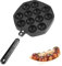 12 Holes Takoyaki Nonstick Baking Pan Aebleskiver Pan Japanese Takoyaki Grill Pan for DIY Eggs Crepe, Poffertjes, Pancake Balls, Octopus Meatball