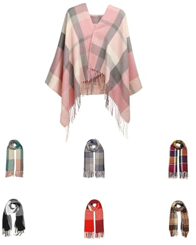 Good Nite Echarpe Plaid Foulard Chale Chaud Femme Homme Grosse Écharpe für Hiver Automne Etole Douce Confortable Sobre et Élégant(Rose,200x60cm)