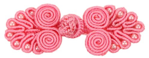 10 Paar Chinesische Knoten Froschknöpfe Verschluss Nähen Verschlüsse,Chinesische Verschlussknöpfe,für Pullover Mäntel Schal Cardigan,Cheongsam,Tang,Anzug,Strickjacke,Kostüme Outfit Nähen,Rosa C