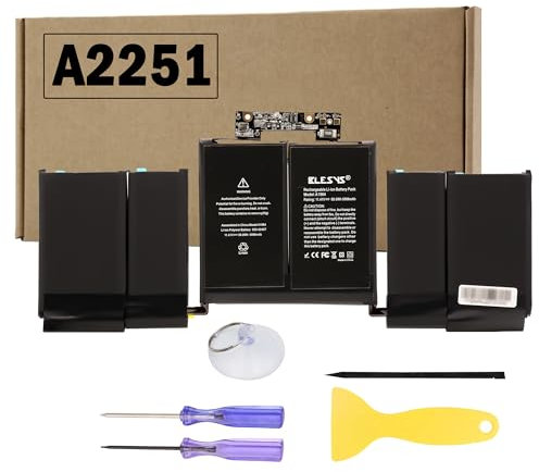 BLESYS A1964 Laptop Akku für MacBook Pro 13 Zoll A1989(Mitte 2018 2019) A2251 (2020) EMC 3214 3358 3348 [11,41V 58.0Wh]