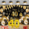40. Geburtstag Deko, Deko 40 Geburtstag Männer Frauen, Groß Banner und Schwarz Gold für Frau Mann