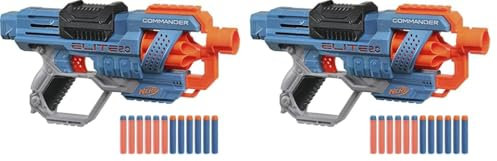 Nerf Elite 2.0 Commander RD-6, Blaster à Fléchettes en Mousse avec Barillet Rotatif et 12 Fléchettes, Jouet pour Enfants, Filles et Garçons dès 8 Ans (Lot de 2)