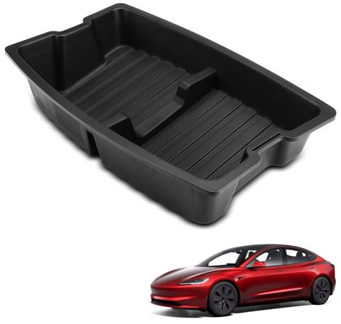 YHTAUTO Rear Lower Trunk Organizer Fit 2024 2025 Tesla Model 3 Highland, Waterproof Trunk Storage Bins Organizer Rear Trunk Storage Box Model 3 Accessories