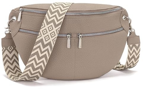 Snmoec große bauchtasche damen umhängetasche damen gross Vegan Leder crossbody bag damen groß gürteltasche damen groß tasche damen khaki