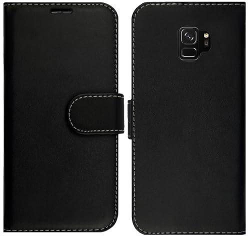 Case for Samsung Galaxy S9 - Leather Flip Wallet Phone Case Cover Compatible with Samsung Galaxy S9 - Black