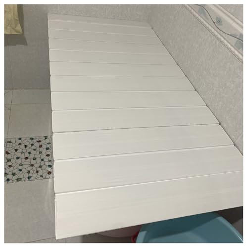 Cubierta plegable de PVC para bandeja de baño de varios tamaños, aislamiento multifuncional y estante a prueba de polvo (70 x 116 x 0,6 cm)