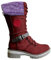 Stivali da donna in pelle, alla moda, alla moda, alla moda, con fibbia di chiusura, stile vintage, con tacchi alti, eleganti, casual, invernali, sopra il ginocchio, classici, Colore: rosso, 41 EU