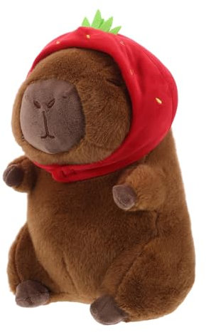 Alasum Peluches De Capybara Kawaii con Sombrero De Fresa Juguetes Suaves para Niño Niña y Niñas para De Cumpleaños y Decoración De Habitaciones De Talla Lindo Animal De Peluche